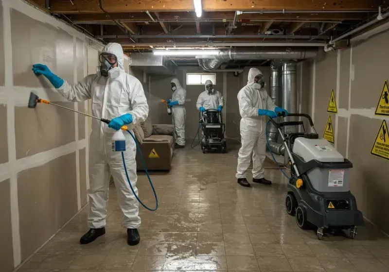 Basement Moisture Removal and Structural Drying process in Barranquitas, PR